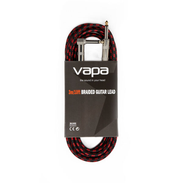 Vapa Braided Red-Black Angled/Straight Instrument Cable 3m/5m