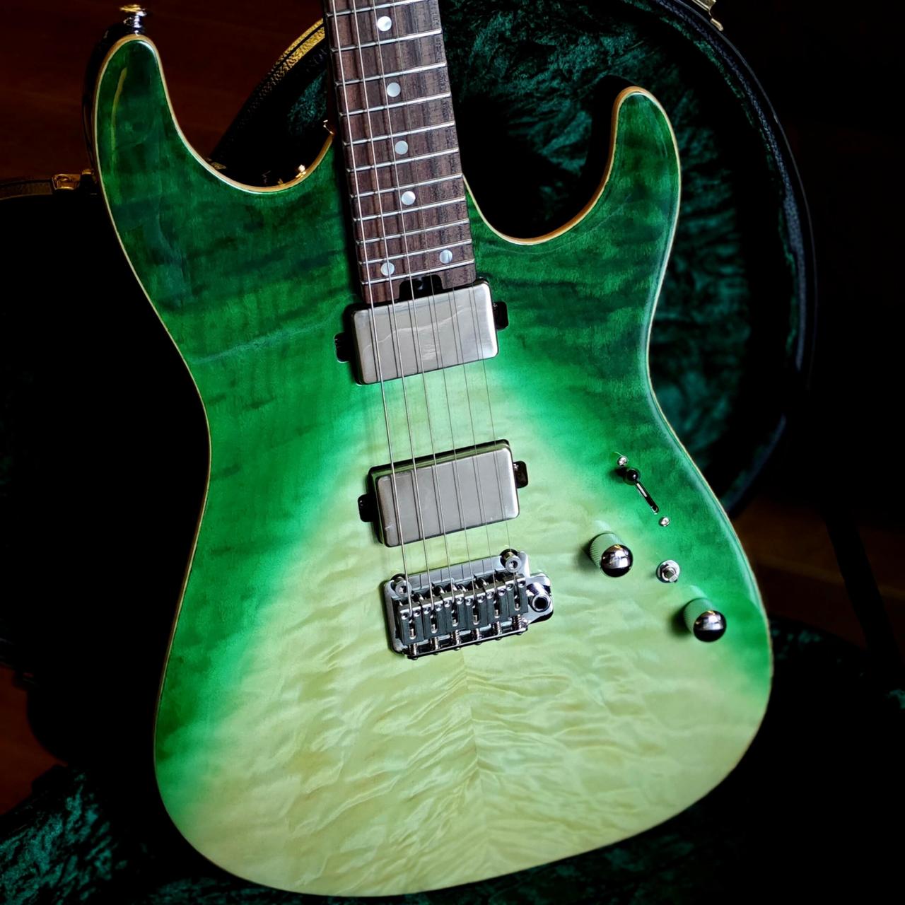 Soloking MS-1 Custom 24 HH Quilt with Rosewood FB in Turquoise Wakesurf JESCAR