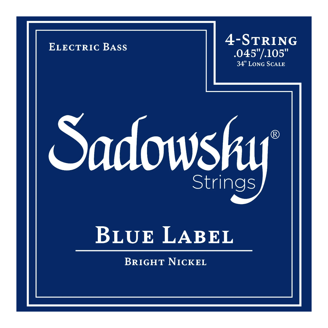 Sadowsky Blue Label Bass Strings Nickel Long Scale 34_ 4-String Set (45-105) Sadowsky Blue Label Bass Strings Nickel Long Scale 34_ 4-String Set (45-105)