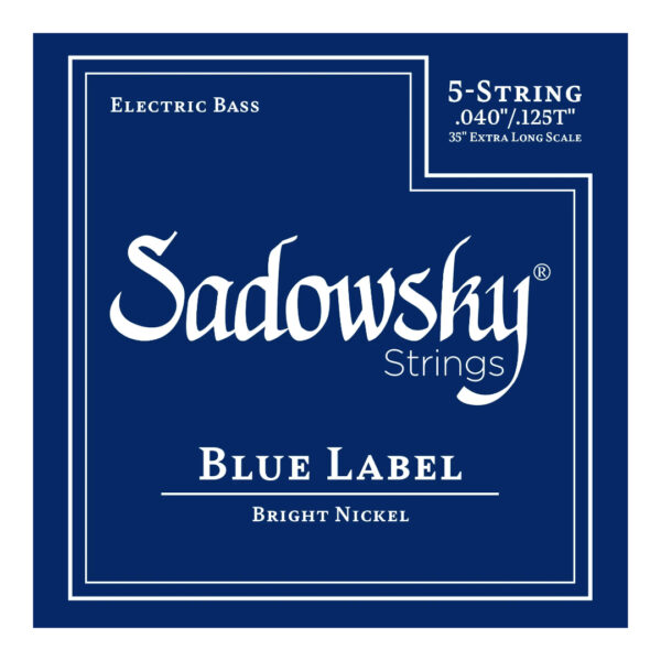 Sadowsky Blue Label Bass Strings Nickel Taperwound Extra Long Scale 35_ 5-String Set (40-125T)