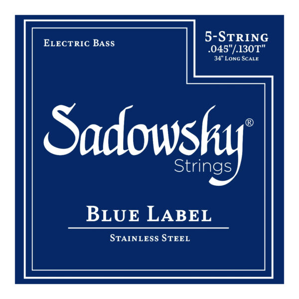 Sadowsky Blue Label Bass Strings Stainless Steel Taperwound Long Scale 34″ 5-String Set (45-130T)