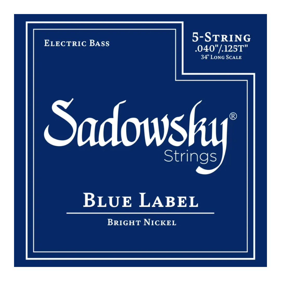 Sadowsky Blue Label Bass Strings Nickel Taperwound Long Scale 34" 5-String Set (40-125T) Sadowsky Blue Label Bass Strings Nickel Taperwound Long Scale 34" 5-String Set (40-125T)