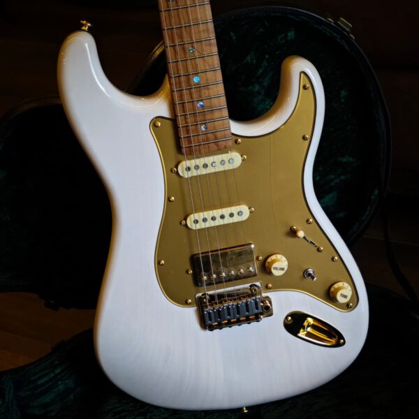 Soloking MS-1 Artisan White Blonde Electric Guitar with Roasted Flame Maple Neck